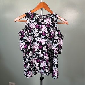 Express cold shoulder floral blouse
